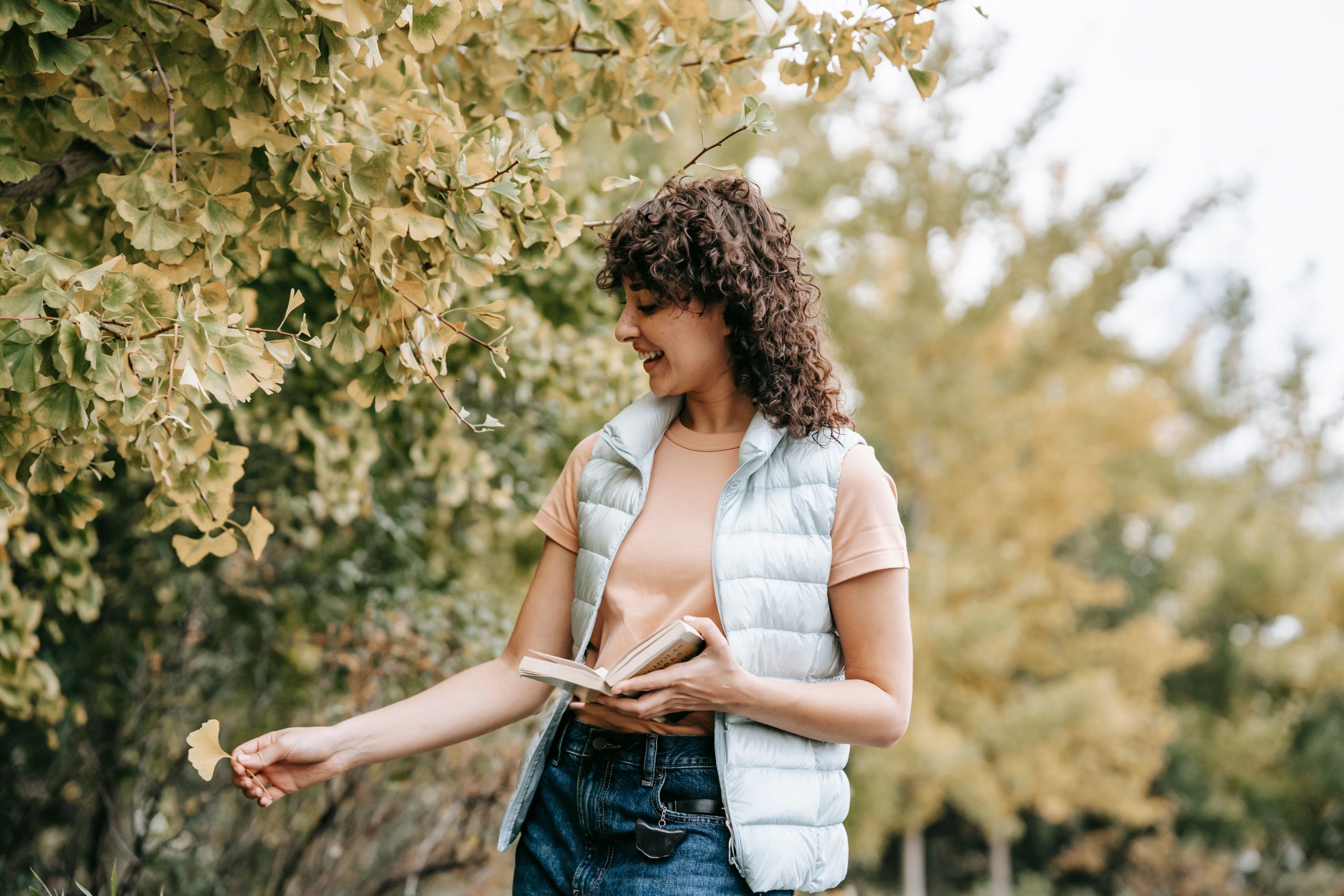 Woman enjoying the outdoors during fall allergy season in Pennsylvania